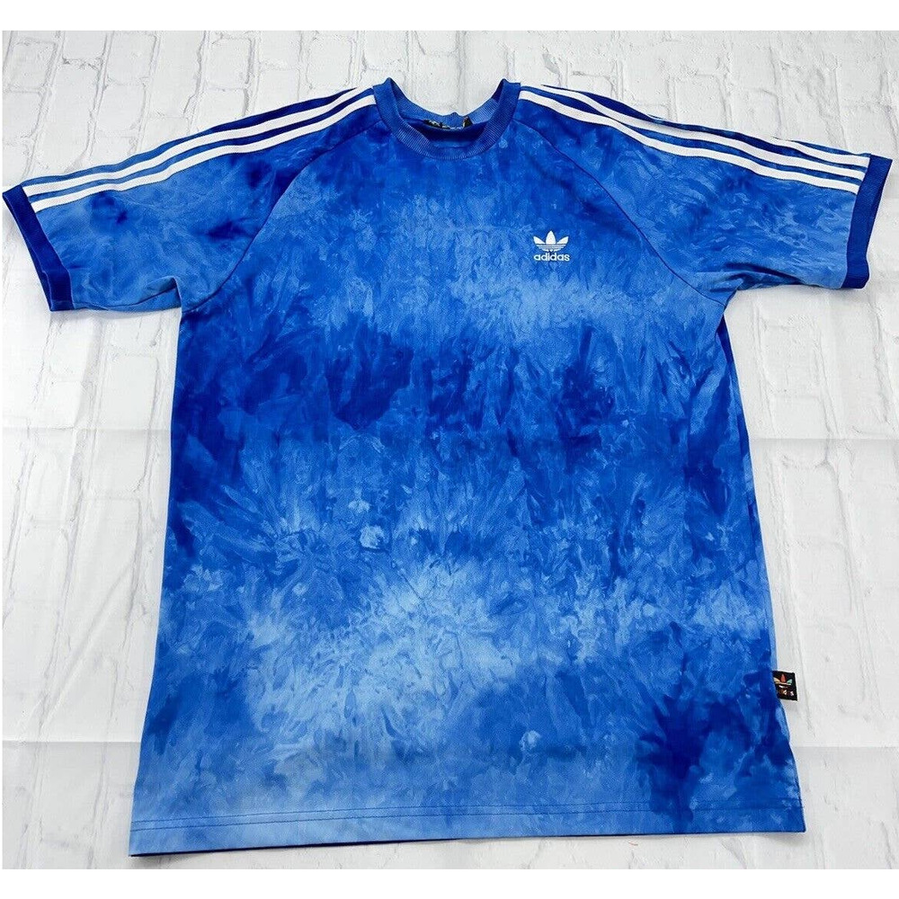 Mens Adidas Hu Holi Pharrell Williams blue shirt Tree Stripes Sz Medium